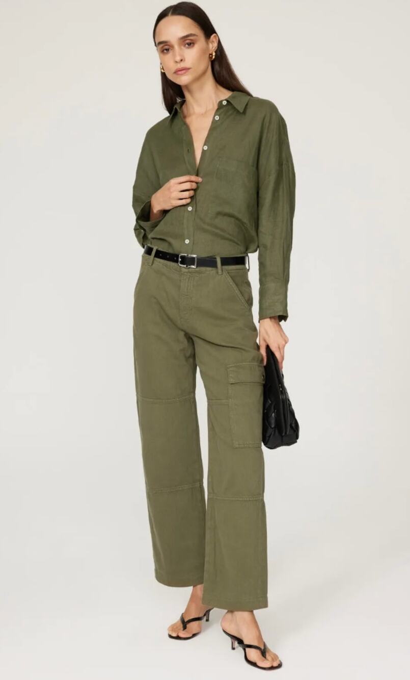 Reformation green Bailey High Rise Utility Pant